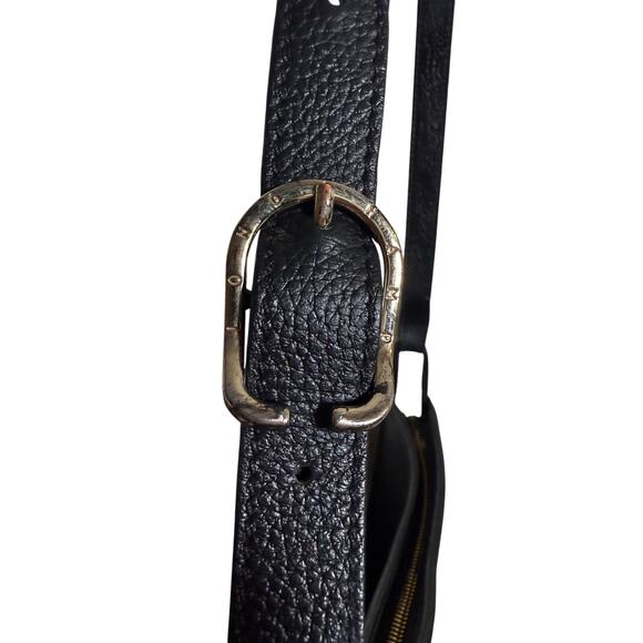 Longchamp Foulonné Medium Leather Crossbody Bag – Black Pebbled Leather Handbag - Picture 5 of 12